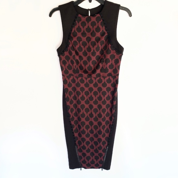 RACHEL Rachel Roy Dresses & Skirts - Rachel Roy Black & Maroon Detail Sleeveless Dress